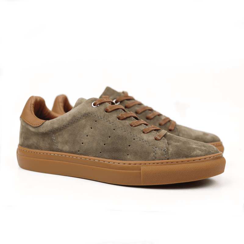 Basket MAXIME Daim Vert Gris